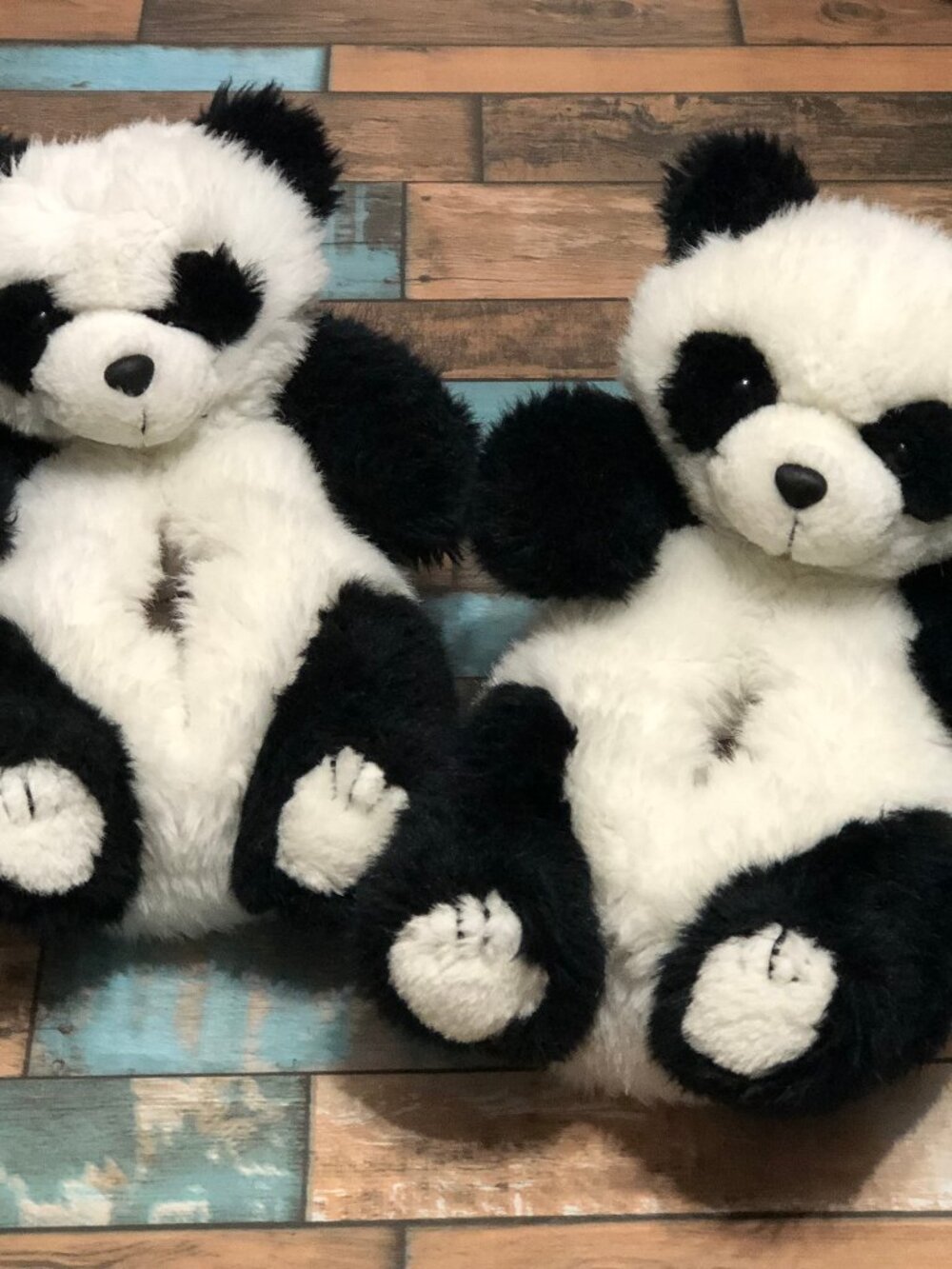 Panda Bear Fluffy Plush Slippers Women's Size M (7-8)